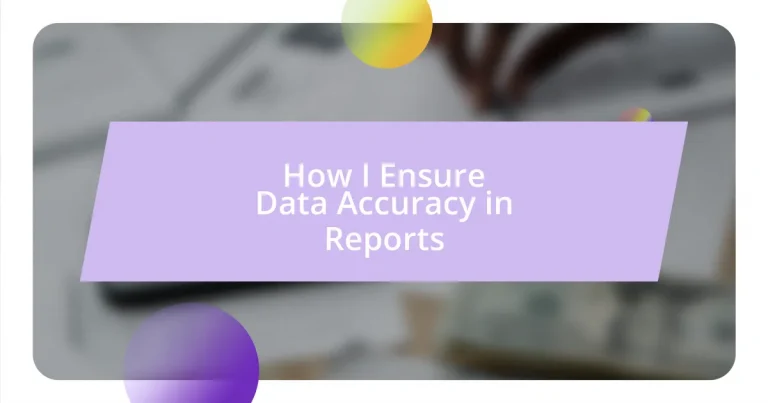 How I Ensure Data Accuracy in Reports