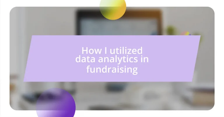 How I utilized data analytics in fundraising