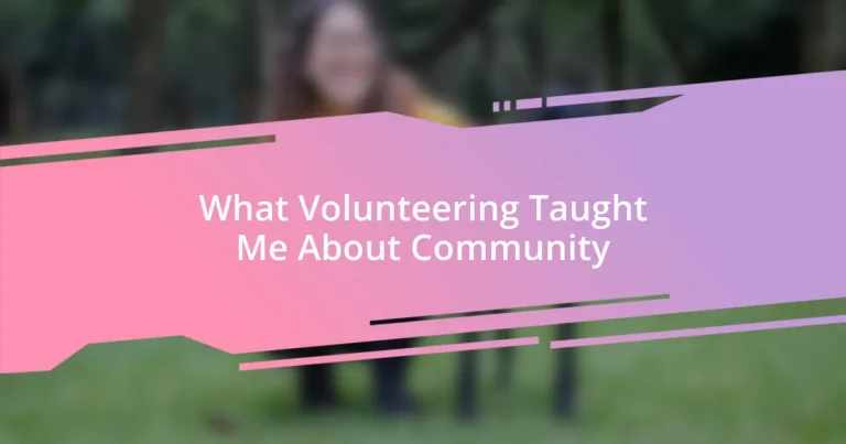 What Volunteering Taught Me About Community