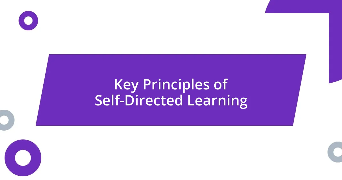 Key Principles of Self-Directed Learning